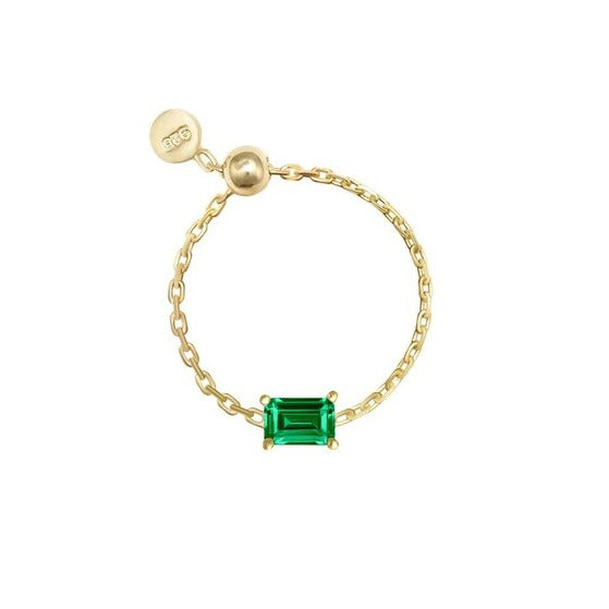 Emerald Elegance Chain Ring