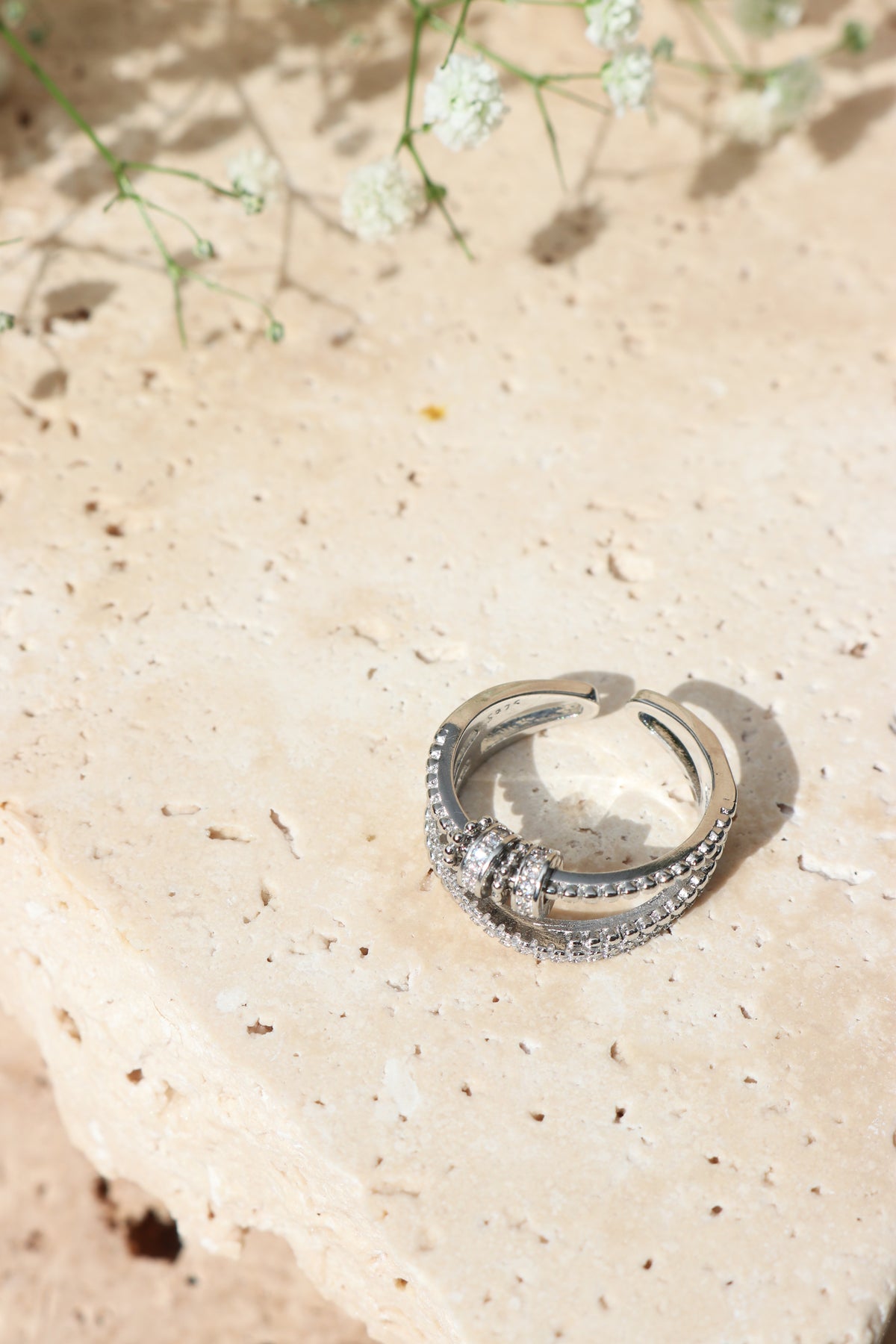 KYLIE Beaded Ring (SILVER)