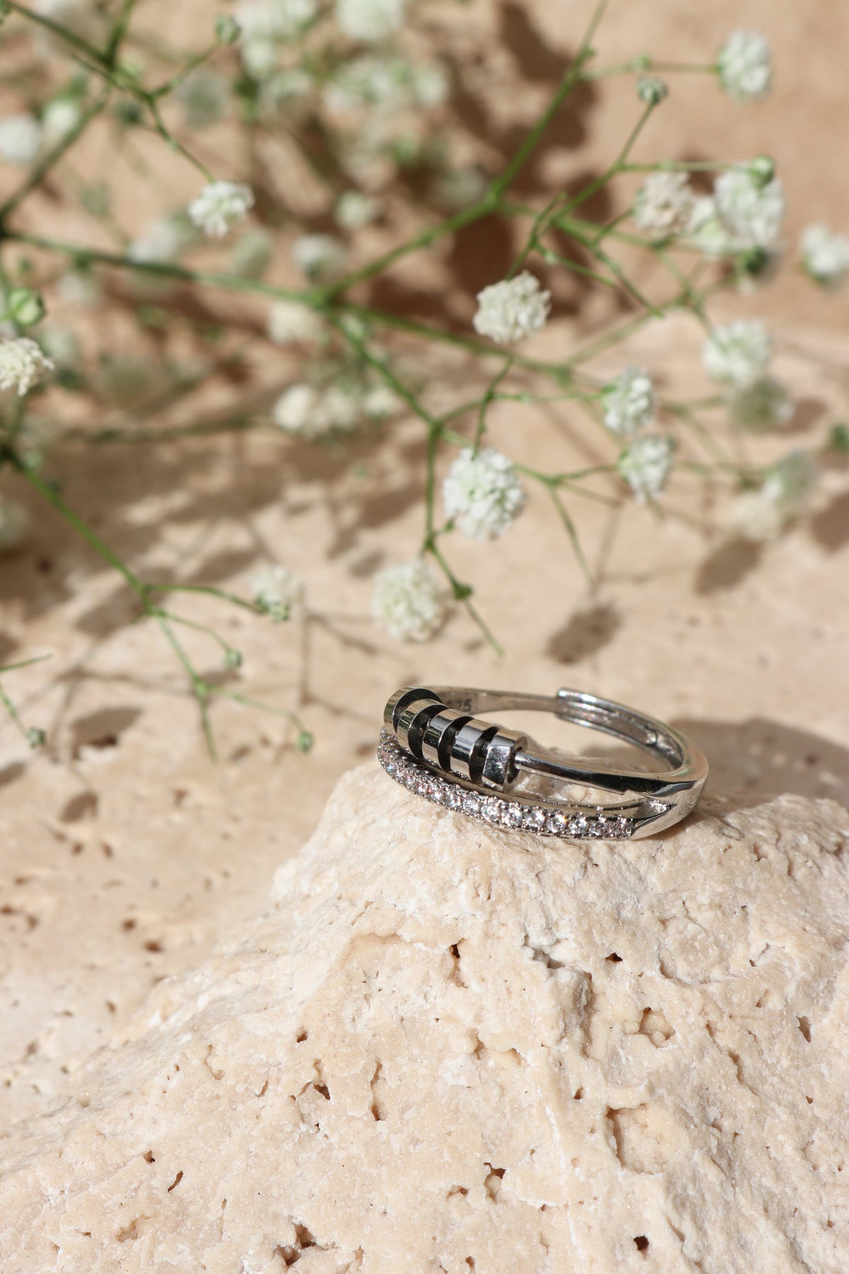 KIM S925 Sterling Silver Beaded Ring