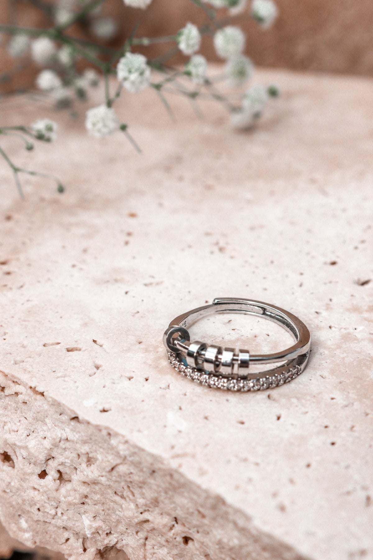 KIM S925 Sterling Silver Beaded Ring