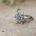 CHLOE -  Crystal Flower Spinner Ring