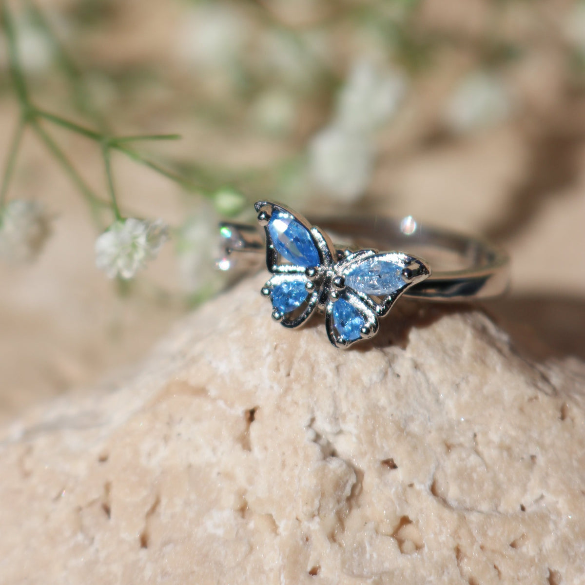 EMMA - Blue Butterfly Spinner Ring