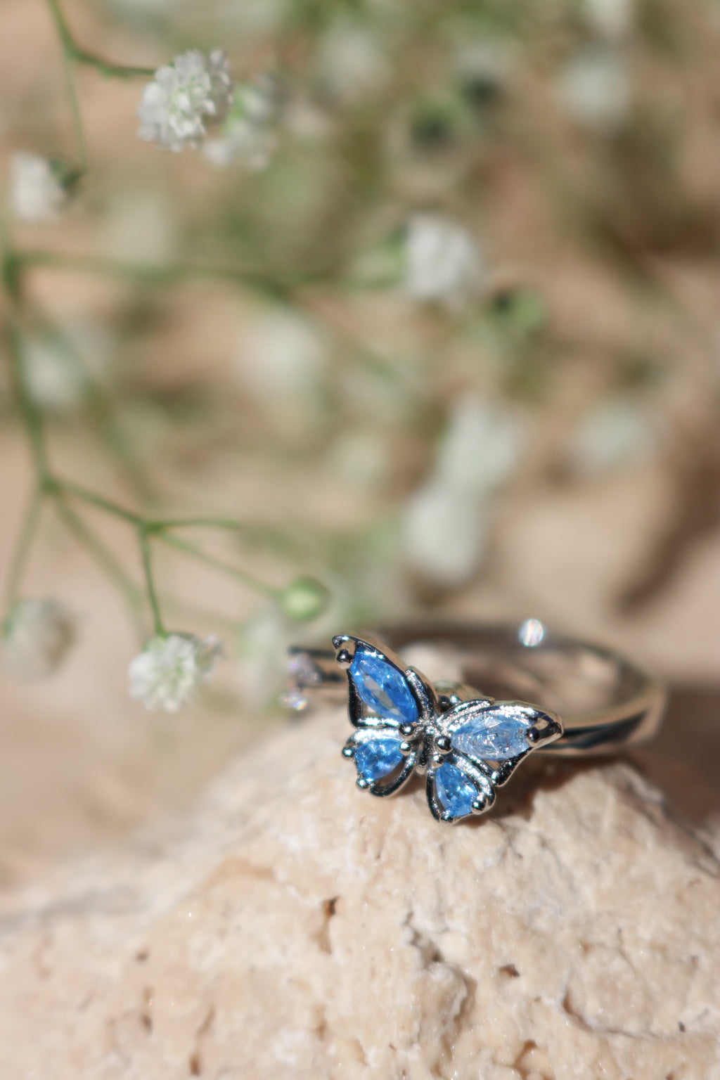 EMMA - Blue Butterfly Spinner Ring