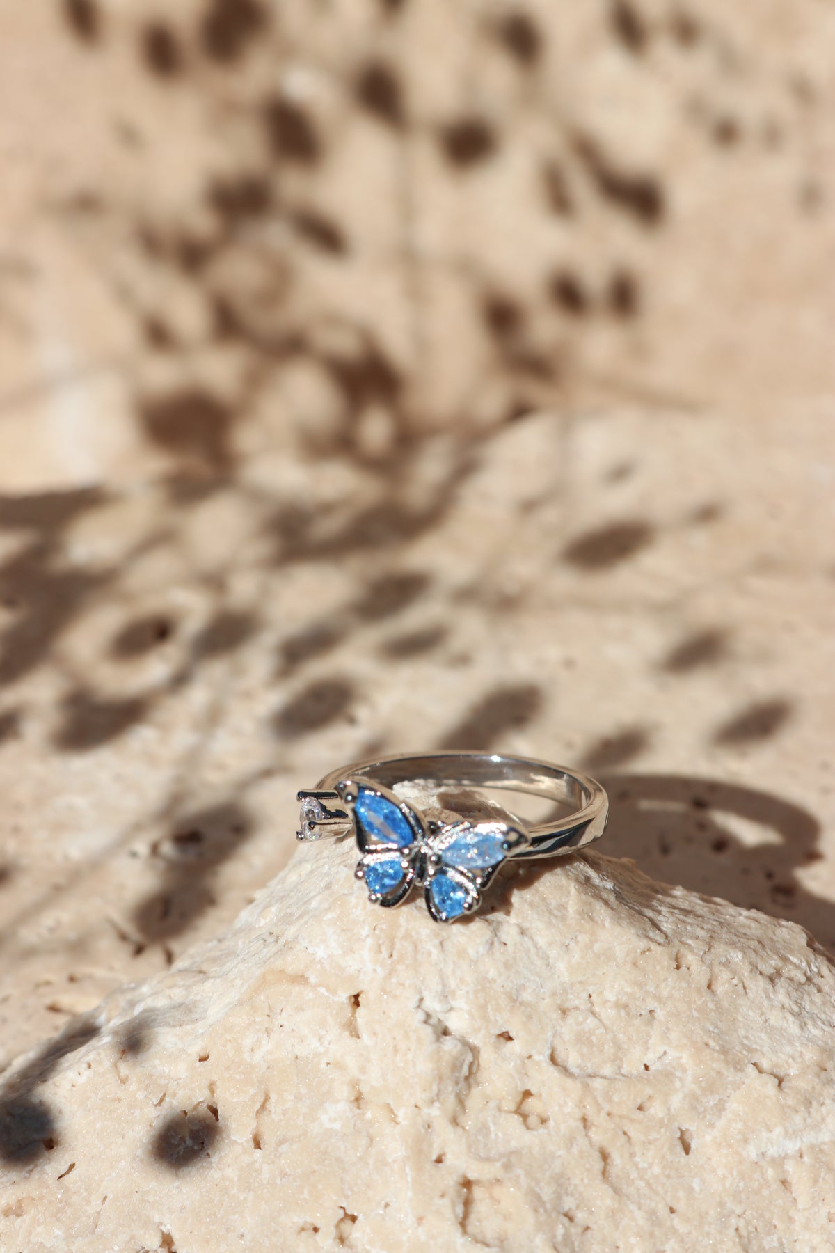 EMMA - Blue Butterfly Spinner Ring