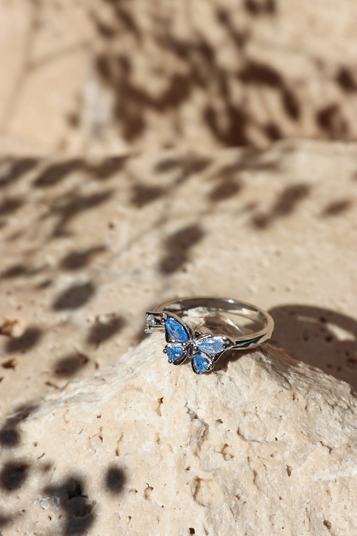 EMMA - Blue Butterfly Spinner Ring