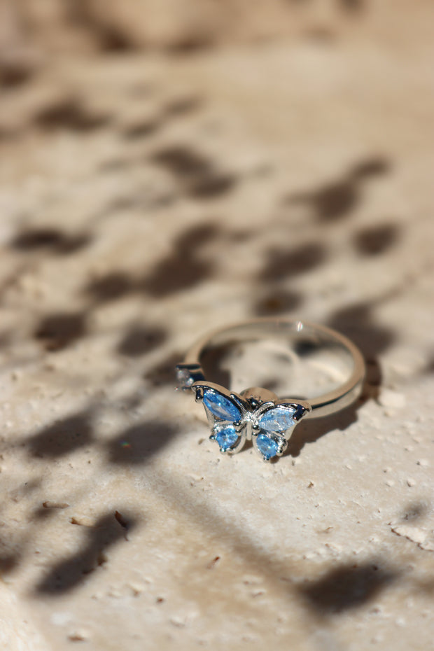 EMMA - Blue Butterfly Spinner Ring