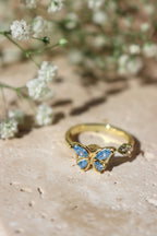 EMMA - Blue Butterfly Spinner Ring