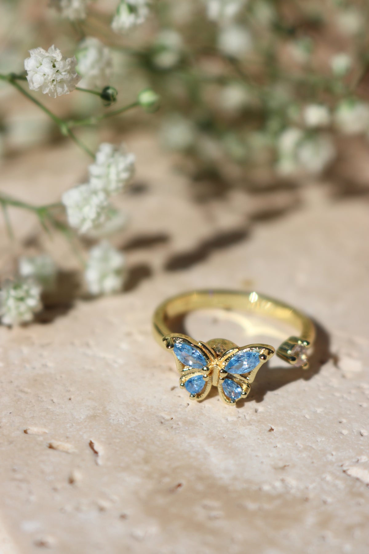 EMMA - Blue Butterfly Spinner Ring