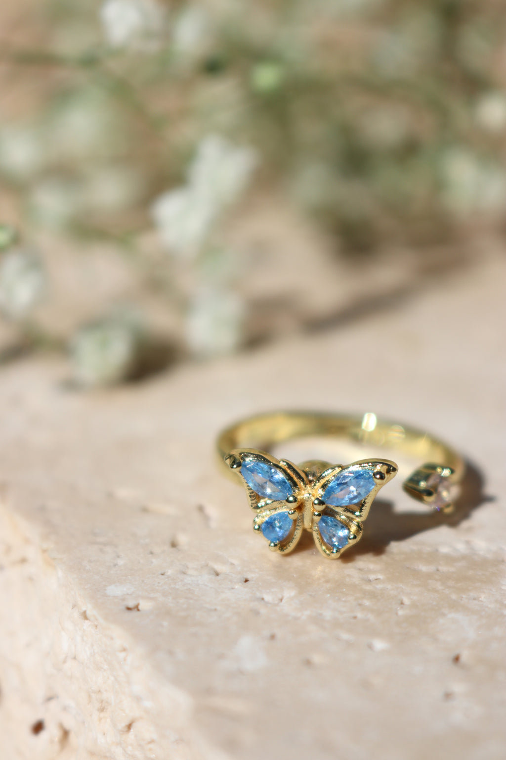 EMMA - Blue Butterfly Spinner Ring