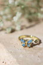 EMMA - Blue Butterfly Spinner Ring