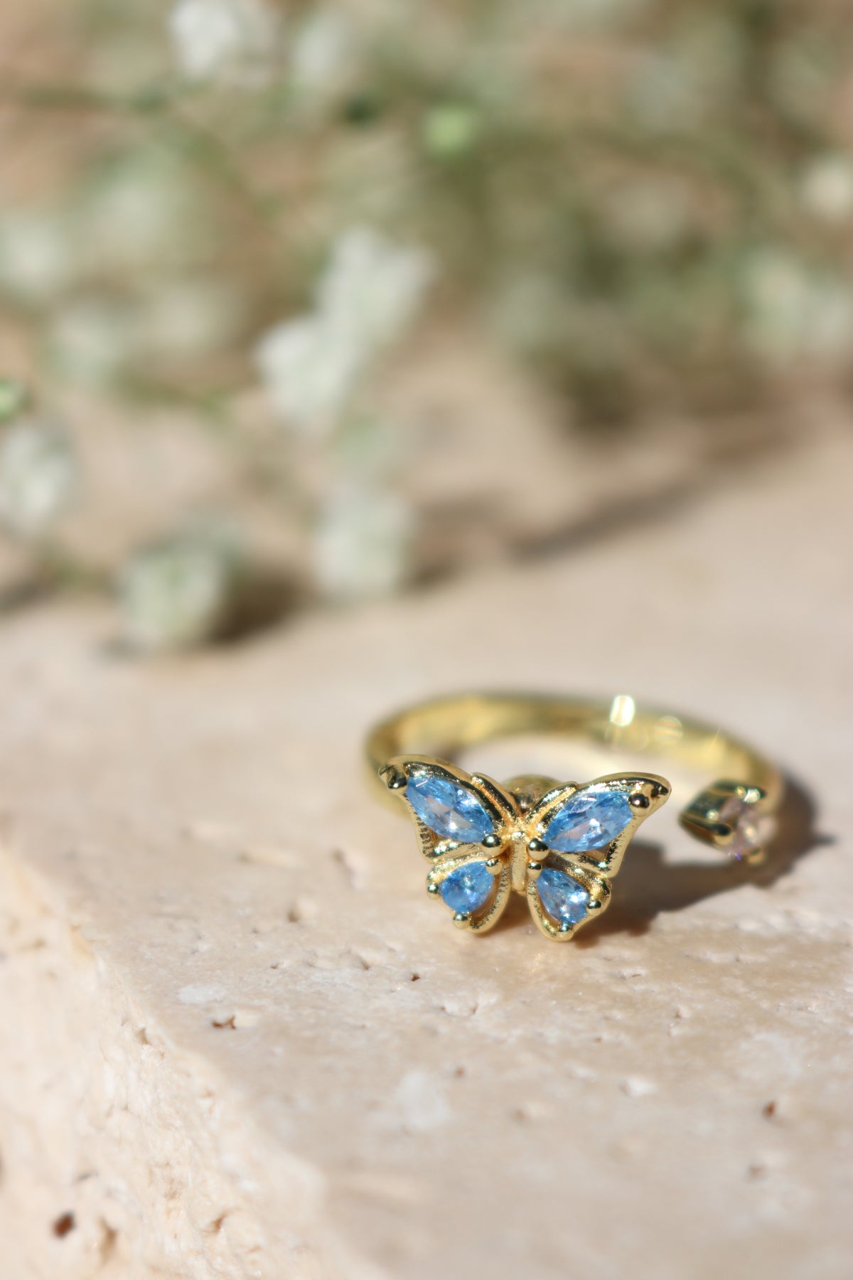 EMMA - Blue Butterfly Spinner Ring