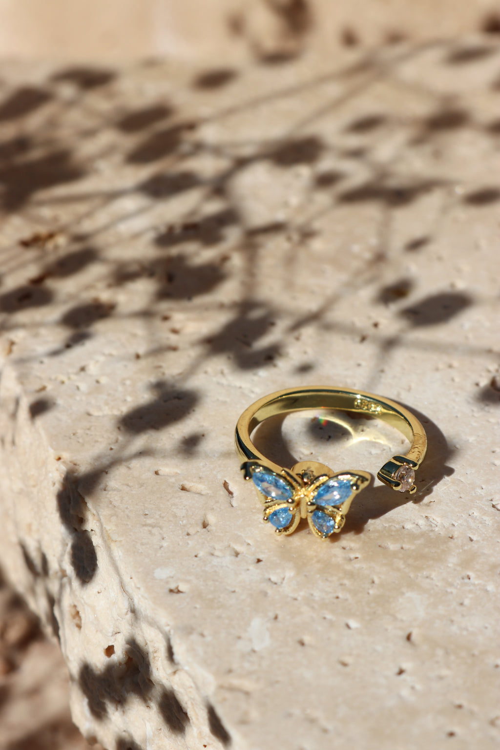 EMMA - Blue Butterfly Spinner Ring