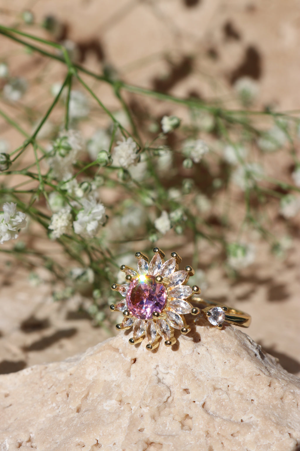 RACHEL - Radiant Sunflower Spinner Ring