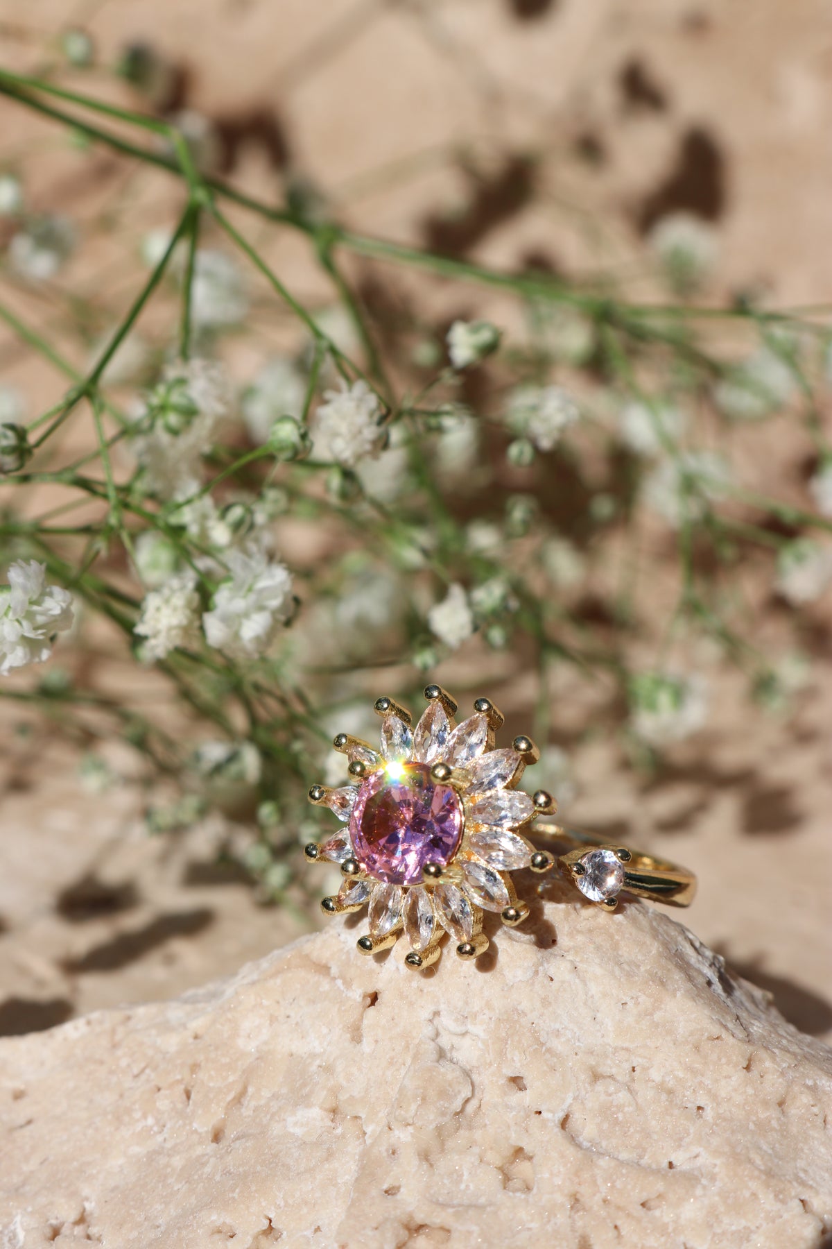 RACHEL - Radiant Sunflower Spinner Ring