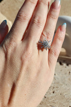 CHLOE -  Crystal Flower Spinner Ring