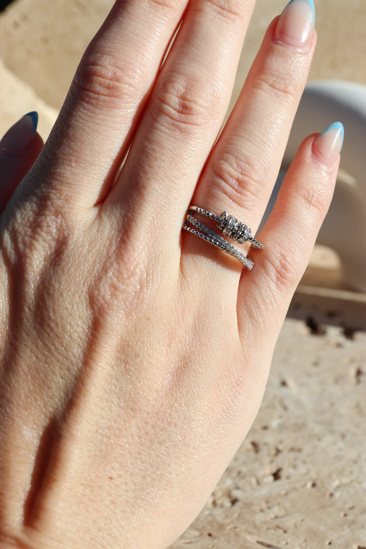 KYLIE Beaded Ring (SILVER)