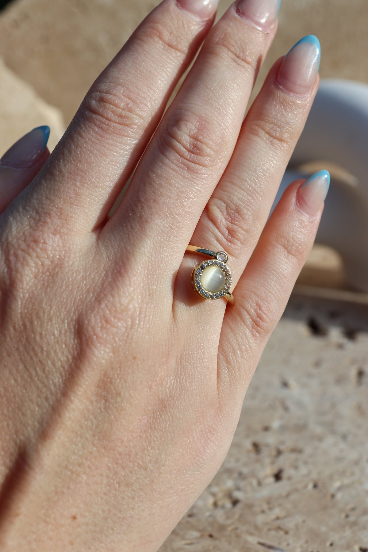 OLIVIA - S925 Sterling Silver Opal Spinner Ring