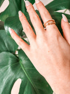 KYLIE S925 Sterling Silver Beaded Ring (GOLD)