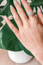 CHLOE -  Crystal Flower Spinner Ring