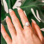 925 Sterling Silver Floral Pearl Spinner Ring