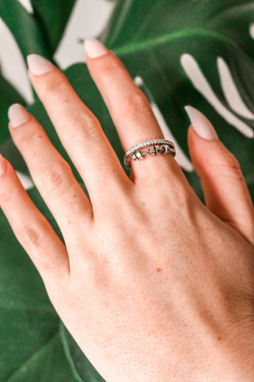 KIM S925 Sterling Silver Beaded Ring