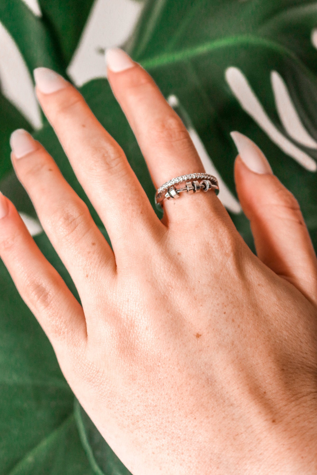 KIM S925 Sterling Silver Beaded Ring