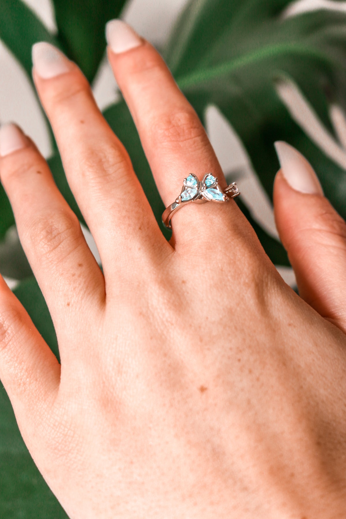 EMMA - Blue Butterfly Spinner Ring
