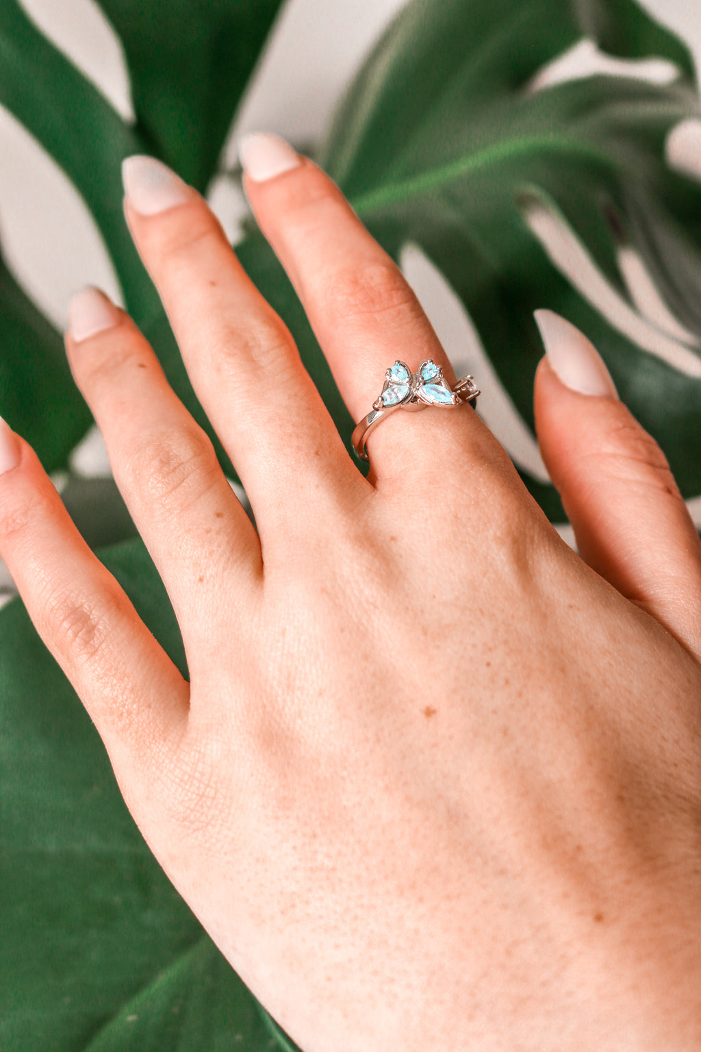 EMMA - Blue Butterfly Spinner Ring