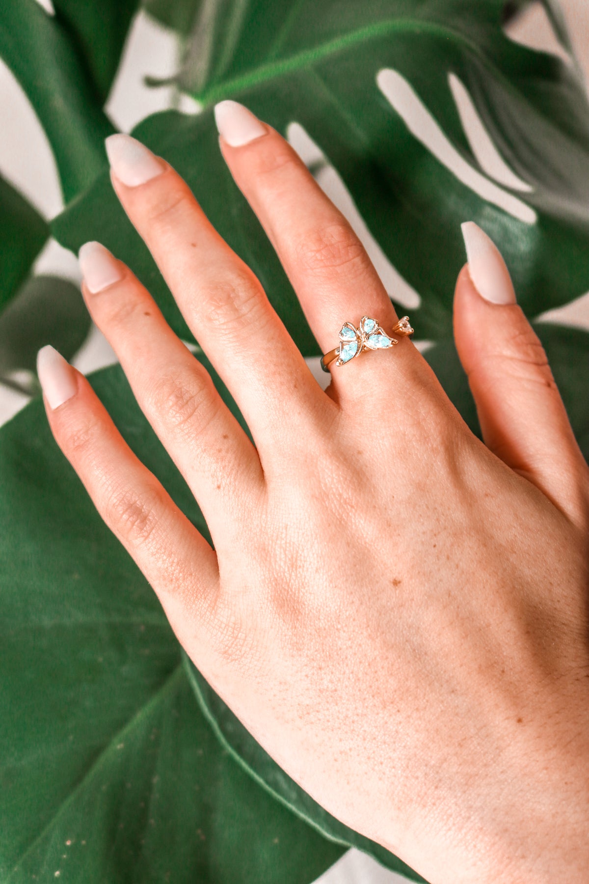 EMMA - Blue Butterfly Spinner Ring