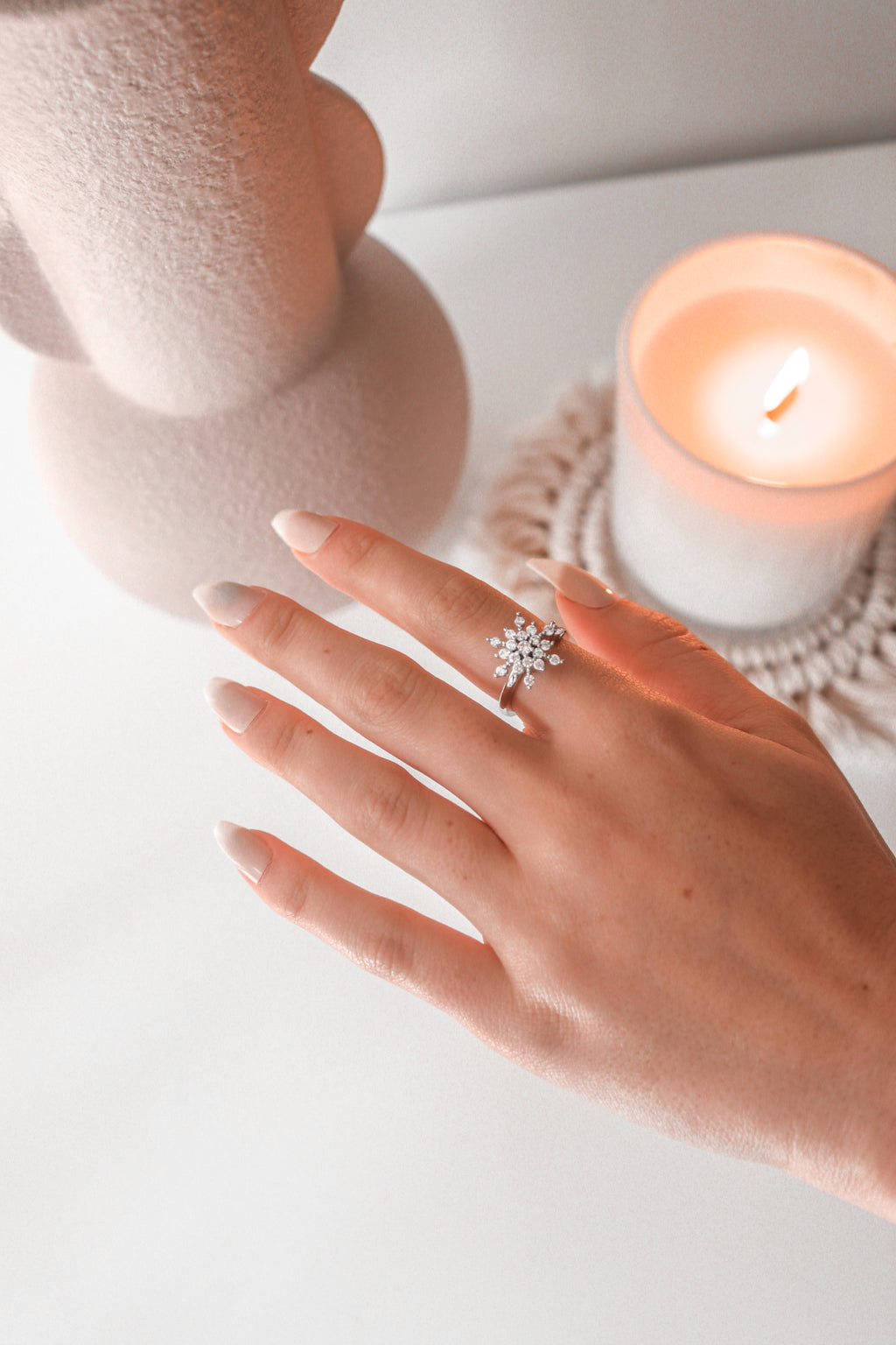 CHLOE -  Crystal Flower Spinner Ring