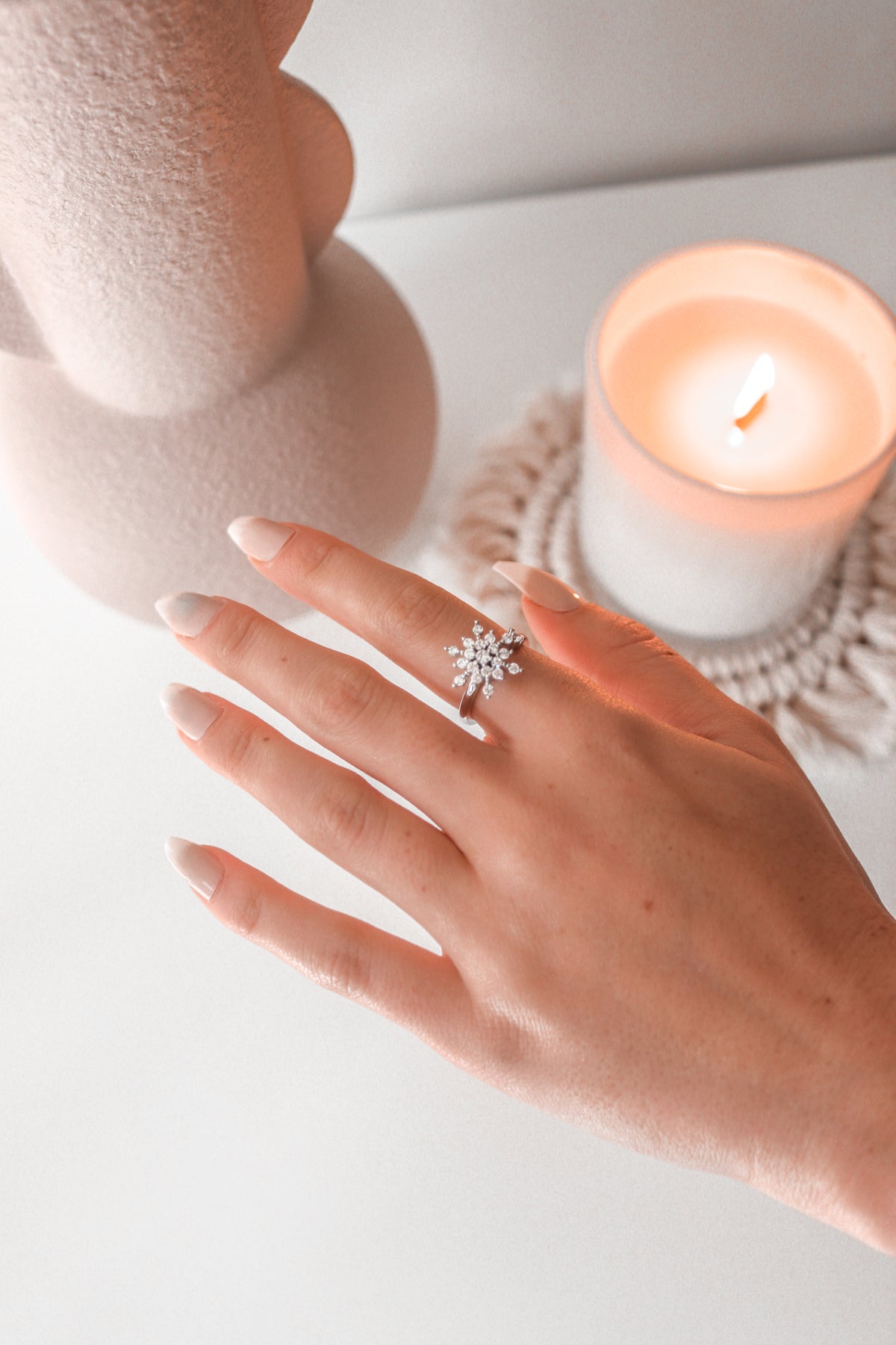 CHLOE -  Crystal Flower Spinner Ring