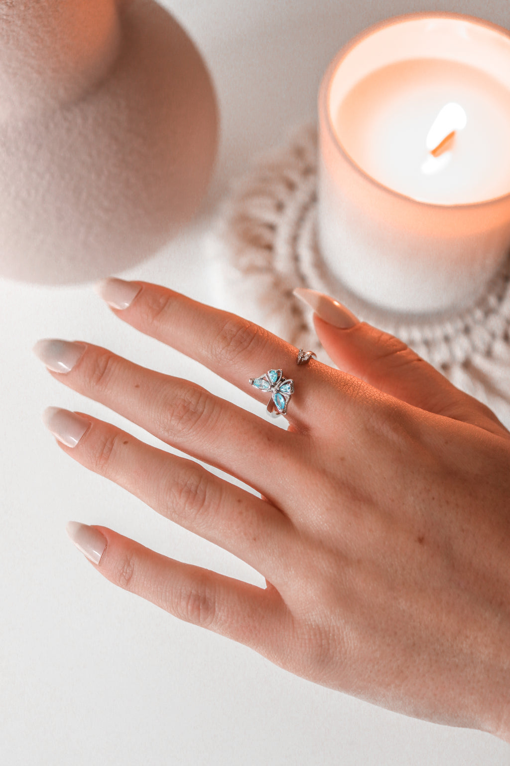EMMA - Blue Butterfly Spinner Ring