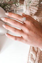 CHLOE -  Crystal Flower Spinner Ring