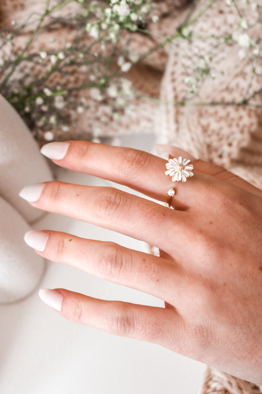 DAISY - 925 Sterling Silver Daisy Dreams Spinner Ring