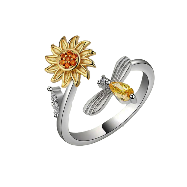 LIZZY - Sunflower Serenity Buzz Spinner Ring