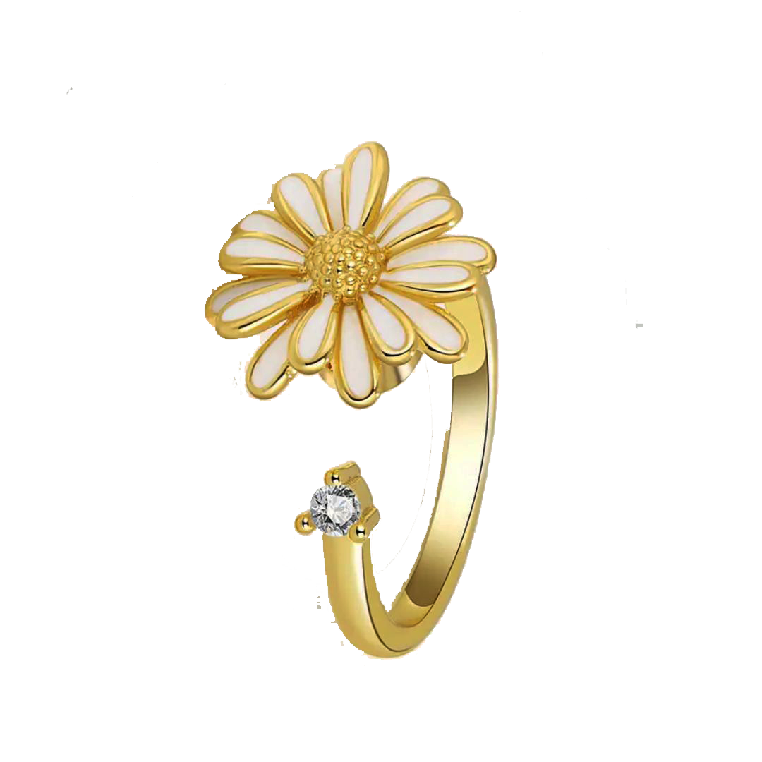 DAISY - White Daisy Dreams Spinner Ring