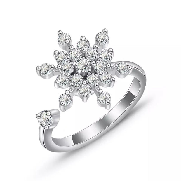 CHLOE -  Crystal Flower Spinner Ring